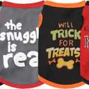 Elevate Your Pet's Seasonal Style with Playful Panache: 4-Piece Set of Dog Shirts Featuring Hilarious Printed Patterns for Airy Comfort in Summer and Fall Classic Set 1 X-Large