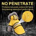 Dog Raincoat, Waterproof Windproof Rain Jacket with Reflective Strips and Leash Hole, Adjustable Fit Rain Coat for Small Medium Large Extra Large Dogs, Full-Body Coverage, Yellow, XL