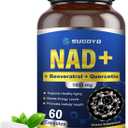 NAD+ Supplement 1000mg Liposomal Nicotinamide Riboside Enhanced with Resveratrol & Quercetin, Anti-Aging & Energy Boost, NMN Alternative, NAD Supplement for Women & Men (60 Count (Pack of 1))