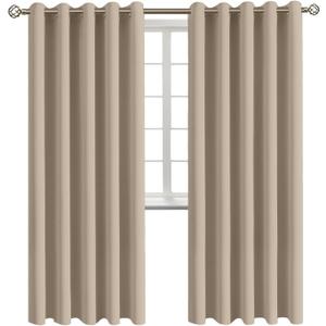 BGment Blackout Curtains - Grommet Thermal Insulated Room Darkening Bedroom and Living Room Curtains, Set of 2 Panels (70 x 84 Inch, Sand)