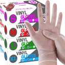 SANYU Disposable Vinyl Gloves, Powder-Free, Latex-Free, Non-Sterile, Cleaning, Housework, 4 mil, Clear, 100Pcs-Count