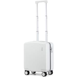 Hanke 16 Inch Underseat Carry On Luggage, Airline-Approved Hard Shell Small Suitcase with Spinner Wheels, Lightweight Tsa Lock Travel Luggage for Short Trips(Smoke White)