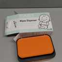 Wipes Dispenser, Wipe Holder for Baby & Adult, Seposeve Refillable Wipe Container, Keeps Wipes Fresh, One-Handed Operation. Non-Slip, Easy Open/Close Wipes Pouch Case, Orange
