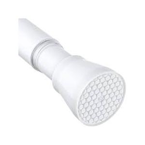 White Tension Curtain Rod for Windows 28 to 48 inch, Adjustable Expandable Pressure Spring Curtain Rod No Drilling, 7/8" Curtain Rod for Bedroom Doorway Closet Door