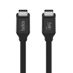 Belkin USB 4 Cable, 2.6ft (0.8m) USB IF Certified with Power Delivery up to 100W, 40 Gbps Data Transfer Speed and Backwards Compatible with Thunderbolt 3, USB 3.2, and More, Black