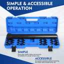 Yonligonju Inner Tie Rod Removal Tool, Master Inner Tie Rod Tool Set with 12 Crowfoot Adapters & 1/2 Inch Drive Tube for Tie Rods Remove & Install Suitable for Domestic & Import Cars(Blue)