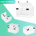 Large Medicine Lock Box with Dual 3-Digit Combination Locks, 24L Lockable Storage Box for Medication, Snacks, Phone, and Electronics - BPA-Free Organizer Bin for Home, Office, Fridge, and Safety, White