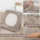 NAISI Sectional Couch Covers 6 Pieces Velvet Couch Cushion Covers L Shape Soft Stretch Sofa Slipcovers with 2pcs Pillowcases for Left/Right Chaise Sectional Couch(2 Seater+1 Chaise+3 Back,Taupe)