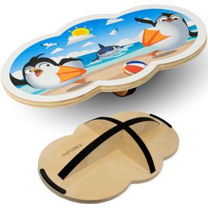 Wooden Balance Board Kids, Wobble Board For Balance, Balance Board Toddler Supporter, Balance Boards for Stability and Core Training (1. Penguin)