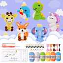 Wunila 6Pcs Crochet Kit for Beginners, DIY Craft for Adults, Great Gifts for Crochet Lovers, Crocheting Animals Kits with Step by Step Videos, Yarn, Crochet Hook, Birthday Gift, Holiday Gift (Set-01)