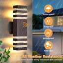 DASTOR 4 Pack Dusk to Dawn Outdoor Light Fixture, Modern Wall Lights Brown Exterior Sconce, 3000K Up and Down Porch Lights for House Garage Patio, 3 Layer-4 Pack