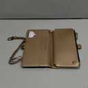 Defencase Compatible with iPhone 16 Plus Case Wallet with RFID Blocking Card Holder for Women Men, PU Leather Magnetic Snap Flip Zipper Strap Wallet Phone Case for iPhone 16 Plus 6.7", Desert Titanium