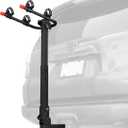 Retrospec Lenox 2-5 Bike Rack Hitch for Car, Truck, SUV - 2in Hitch Mount with Foldable Steel Frame, Anti-Rattle Adapter & Tie Down Straps