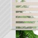 Joydeco Cordless Zebra Blinds for Windows, Dual Layer Light Control Window Blinds with Light-Proof Aluminum Cover, Free-Stop Roller Shades for Home & Office (Beige,28" W x 75" H) (Light Beige)