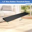 Ruedamann 1.2" Rise Threshold Ramp for Doorways, Sturdy Rubber Threshold Ramp, Non-Slip Power Door Ramps for Wheelchairs is Adjustable and Cuttable for Doorways,Curb, Scooters, Driveways
