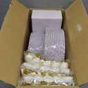 Nervure 350PCS Gold Plastic Plates - Gold Plastic Dinnerware Sets for 50 Guests - 100 Disposable Plates, 150 Silverware, 50 Cups, 50 Napkins for Wedding & Party