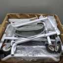 Bedside Commode with Wheels, Shower Wheelchair with 300 LBS Weight Capacity, Portable Toilet with Bucket for Elderly and Disabled