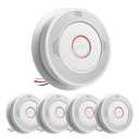 SITERWELL Hardwired Interconnected Smoke and Carbon Monoxide Detector, 10 Year Product Life Alarm Smoke Carbon Monoxide Detector with 2 AA Batteries Back Up, Smoke and CO Detector Voice Alert,5 Pack