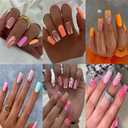 6 Packs (144pcs) Press On Nails, Jsiallye French Tip Press On Nails Short and Medium, Reusable Glue On Nails, Gel Fake Nails for Women, Stick On Nails Kit 6 styles