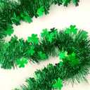 2 x St Patricks Day Decorations Garlands - 33 Ft Green Garland St Patricks Day Garland Atmosphere Setup Fine Clover Tinsel Hanging Twist Hanging Decorations for Party Holiday Supplies