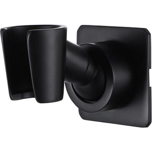 Shower Head Holder All Meta lHandheld Shower Wand Bracket Adhesive Shower Wall Mount Holder Brass Shower Spray Holder Black, Drill Free Glue Installation