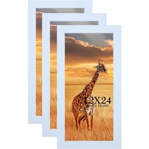 12x24 Picture frame Set of 3,Wooden frame 12x24 Wall Gallery Poster Photo frame white 12 by 24 Photos Posters frame -wedding best gift