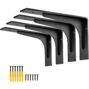 8" x 4.7 "Shelf Bracket ,L Shelf Brackets,max Load 300lbs, Premium Alloy Metal Heavy Duty Shelf Bracket, high Strength Mounting Hardware Included, countertop Support, Pack of 4. (8 INCH x 4.7INCH)