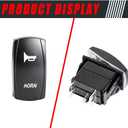 12V Universal UTV Horn Kit with Blue Rocker Switch Compatible with Polaris Ranger RZR, Kawasaki, etc