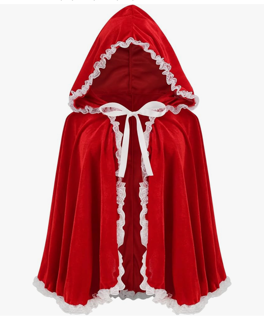 Colorful House Velvet Red Riding Hooded Velvet Cloak Halloween Christmas Cosplay Party Fancy Cape 27.56"