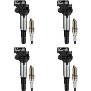 BDFHYK Ignition Coils UF598 and Iridium Spark Plug 97968 Compatible with Mini Cooper Countryman Paceman l4 1.6L Replaces 5C1749 178-8533 E1098 52-2104 C1692 12137575010 ILZKBR7B8G 1213755001 Set of 4
