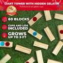SWOOC Games - Giant Tower Party Game with Hidden Jello - Includes Disposable Cups, Lids & Carrying Case - Stacks up to 5ft - Topple Game for Adults - Giant Outdoor Games - Jumbo Block Fun