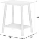 Plank+Beam Mid Century Modern Rectangular Side Table, with Shelf, White, 16.25" End Table with Shelf