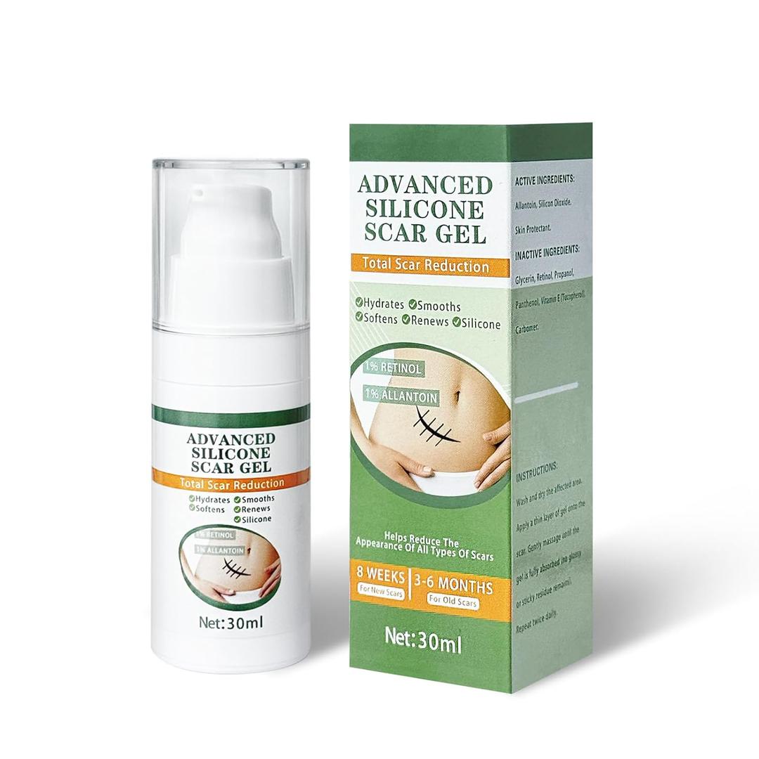 3PCs Fistmta Advanced Silicone Scar Gel 1.06 oz (30ml), Scar Removal Cream for Surgical C-Section, Treat Old and New Scars, Reduce the Appearance of Scars from Body Face Stretch Mark Acne Burn Keloid