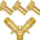 Brass 3 Way Shut Off Valve 1/2" Hose Barb Fitting Y Shaped Ball Valve,Split Design Thread Connect 2 Switch Valve for Water Fuel Air
