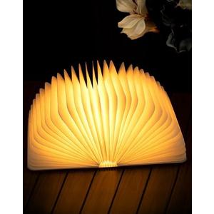 ZBOLE 8.3 Inch Wooden Book Lamp, Book Lovers Gifts,Teacher Appreciation Gifts for Women, LED Ambient Lighting, Magnetic Mood Lighting for Home&Library Decor (Walnut)