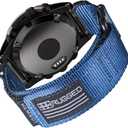 Compatible With Garmin Watch Band, Super Rugged Nylon Sports Strap With Woven Loop Design, For Fenix/Forerunner/Approach/MARQ/Quatix/D2 Series Tough Replacement Band For Men (20MM / Middle (7.2'' to 8.2''), Blue)