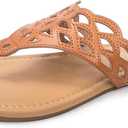 Women's Thong Flat Sandals T-Strap Sandals Slip On Gladiator Slide Sandals Summer Beach Flip Flop (Brown, 08)
