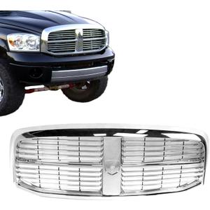 CarPartsDepot Front Grille Grill All Chrome for 2006-2009 DODGE RAM 1500 2500 3500 Pickup Truck Fit CH1200281 55077778AF New