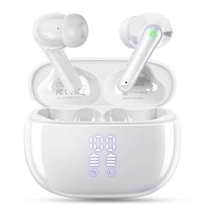 JGUG Wireless Earbuds, Bluetooth Ear Buds Headphones with LED Charging Case, Deep Bass Stereo Sound, 40 Hours Playtime, IP7, Lightweight in-Ear Earphones for iPhone Android Sports Workout