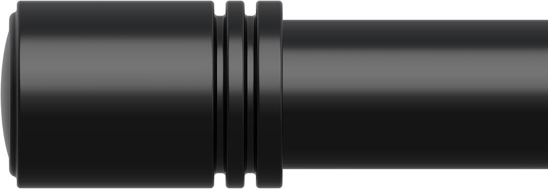 Curtain Rods for Windows 66 to 120 inches, 6/8 inch Diameter Adjustable Length End Cap Style Curtain Rod Set, Decorative Curtain Rod with Brackets - Black