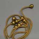 4 Pack Magnetic Curtain Tiebacks Modern Handmade Rope Curtain Tie Backs Decorative Drapes Weave Holdbacks for Home Outdoor Bedroom Office Decorative Curtain, Gold, 15.7"L x 0.98"W