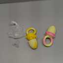 NatureBond Baby Food Feeder/Fruit Feeder Pacifier Nibbler (2 Pack) - Infant Teething Toy Teether Weaning in Appetizing Colors | + Additional Silicone Sacs (Peach Pink and Lemonade Yellow)