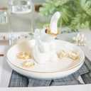 Elephant Ring Holder Dish, Ceramic Jewelry Tray Trinket Dish for Necklace Keychain Organizer, Cute Funny Birthday Wedding Mothers Day Gift for Women Friends Girls