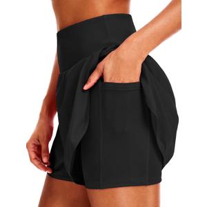 CADMUS 2 in 1 Women's 5'' Workout Athletic Gym Running Shorts for Women Phone Pockets (Medium)