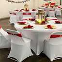 Wedding Red Chair Sashes 100 Pack Spandex Chair Bows Bands with Buckles for Party Birthday Bridal Shower Engagement Banquets Anniversary Christmas Outdoor Events Decorations (Red)