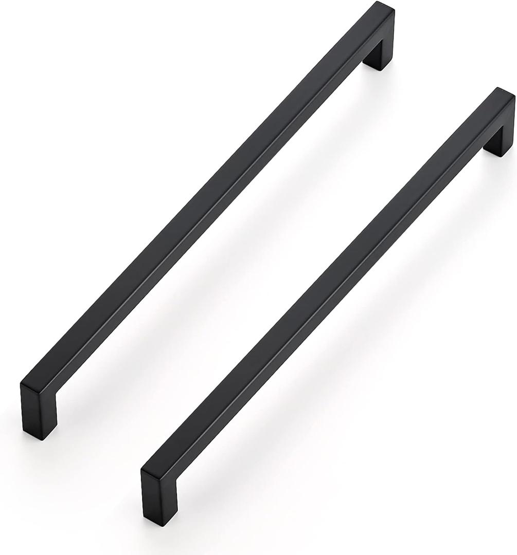 Ravinte 3 Pack 11-5/16 Inch Square Cabinet Handles - Matte Black Pulls for Kitchen Drawers and Cabinets - Hardware Handles