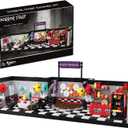 Five Nights Pizzeria Stage Building Blocks Set, Monster Classic Horror Game Halloween Creative Festival Bricks Kit Toys Gifts Merch, Suitable for Fans Boys Girls Kids
