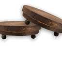 Gsofly 2 Pcs Wood Riser - 3.75' Display Stand for Farmhouse Decor, Tiered Tray Accessories, Round Rustic Pedestal for Home Decorations