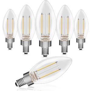 E12 LED Light Bulbs,40 Watt Equivalent Vintage Candle Light Bulbs,B11 Dimmable Soft White 2700K Edison Bulbs for Bedroom,350LM 4.5W Efficient,6-Pack