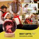 3D Axolotl Crystal Ball Night Light 3.15 inch Axolotl Glass Ball Lamp with 16 Color Changing Wooden Base and Remote Ideal Gifts for Kids Friends Birthday Christmas Room Axolotl Decor